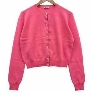 Authentic cashmere pink Miu Miu cardigan sweater
